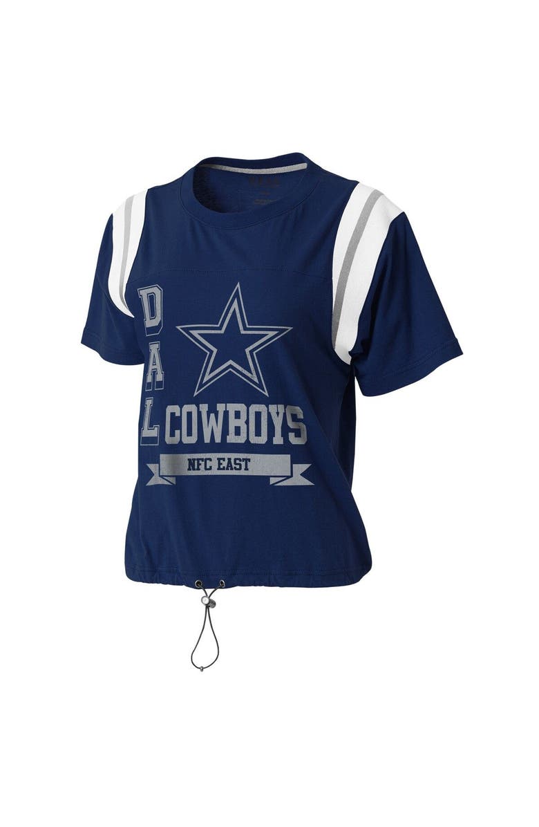 WEAR by Erin Andrews Women's WEAR by Erin Andrews Navy Dallas Cowboys Cinched Colorblock T-Shirt, Alternate, color, Navy