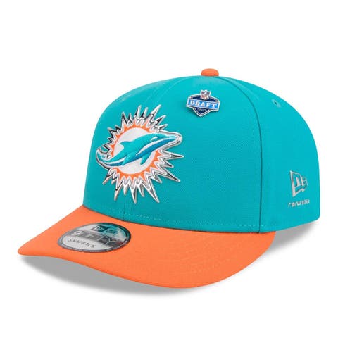 Men's New Era  Aqua/Orange Miami Dolphins 2026 NFL Draft On Stage Pre-Curved 9FIFTY Snapback Hat