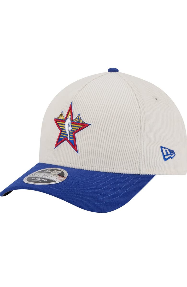 New Era Men's New Era White/Royal 2025 NBA All-Star Game Big Star Corduroy A-Frame 9FORTY Adjustable Hat, Alternate, color, 