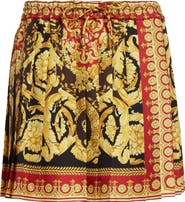 Versace Barocco 92 Pleated Silk Twill Skirt