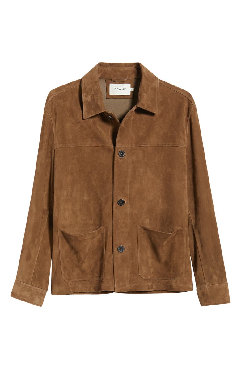 FRAME Suede Chore Coat, Alternate, color, Caramel