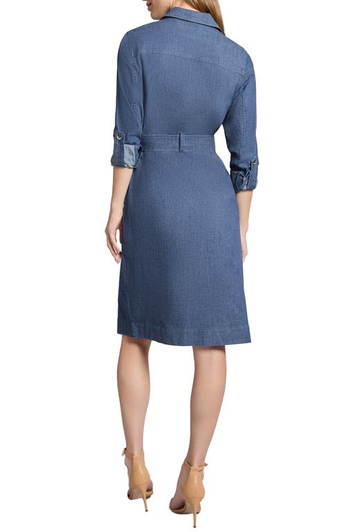 JONES NEW YORK JONES NEW YORK PATCH POCKET LONG SLEEVE DENIM SHIRTDRESS