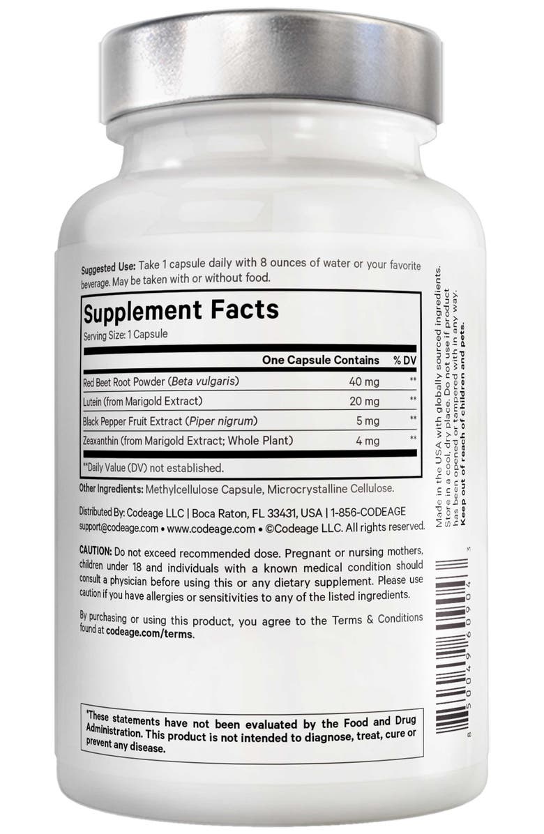 Codeage Amen Eyes Lutein Zeaxanthin Supplement, Alternate, color, White