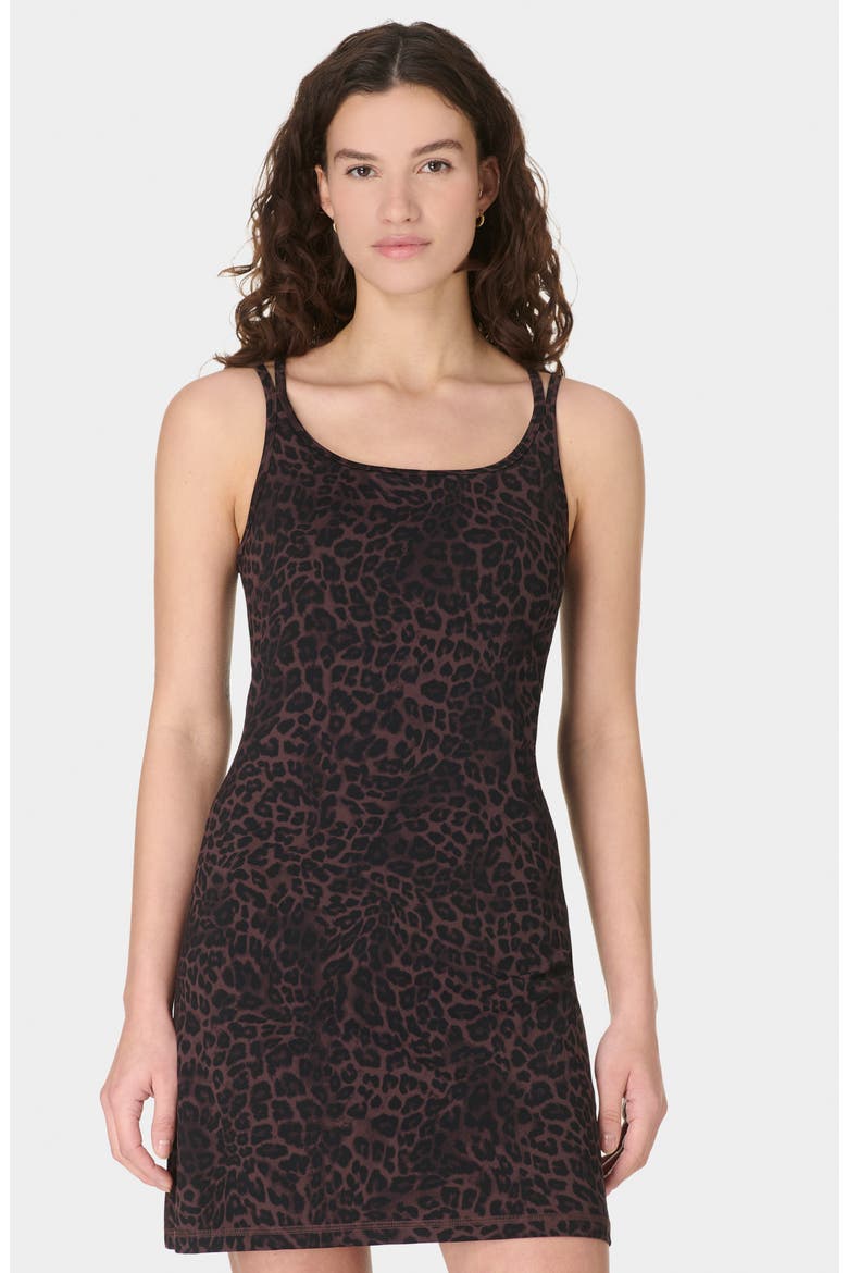 Ultimate Studio Double Strap Dress with Shorts Lining, Alternate, color, BROWN LEOPARD SKIN PRINT
