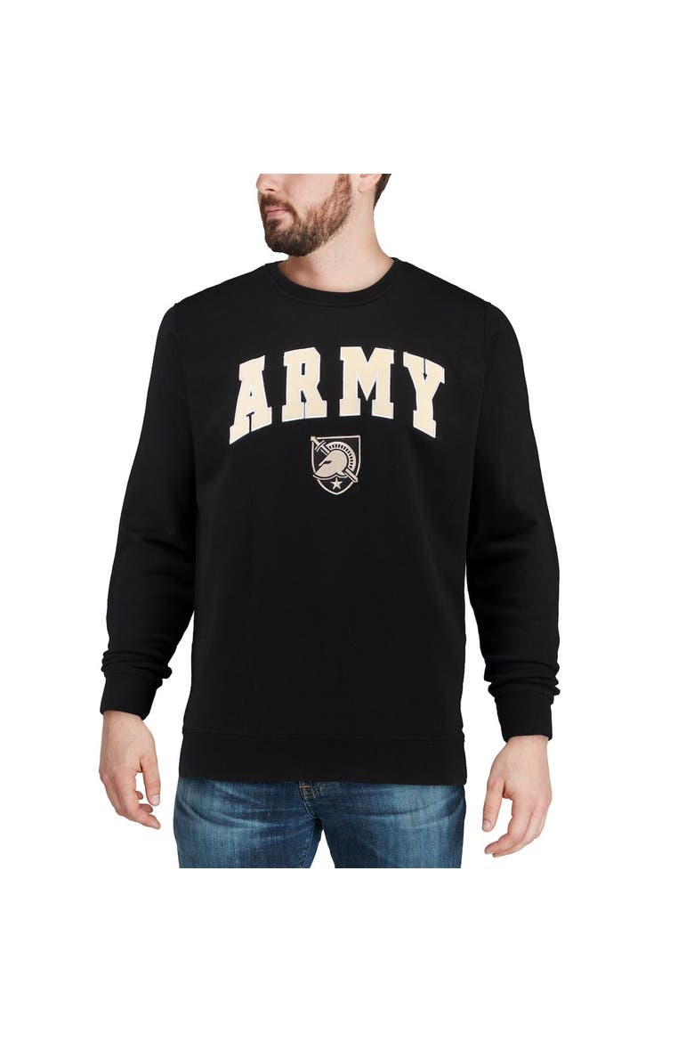 Men's Colosseum Black Army Black Knights Arch & Logo Crew Neck Sweatshirt, Alternate, color, Black