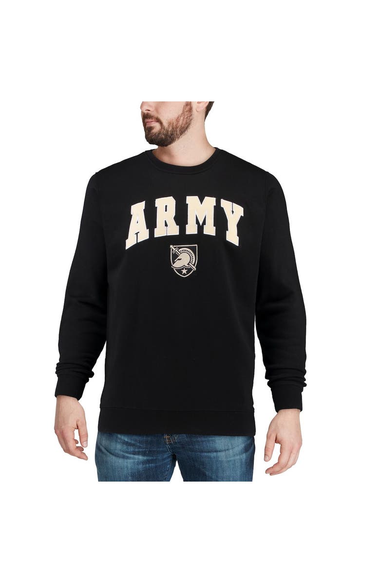 COLOSSEUM Men's Colosseum Black Army Black Knights Arch & Logo Crew Neck Sweatshirt, Alternate, color, Black