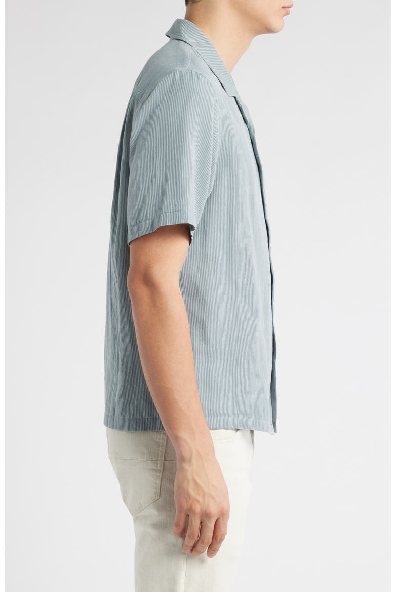 Avery Cotton Gauze Camp Shirt, Alternate, color, STONE BLUE STRIPE