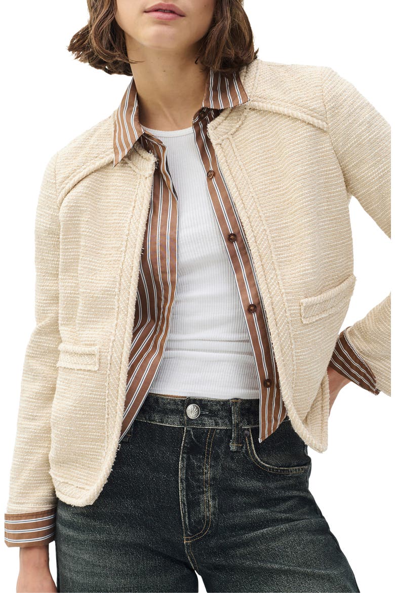 Clarice Cotton Blend Jacket, Alternate, color, CRM