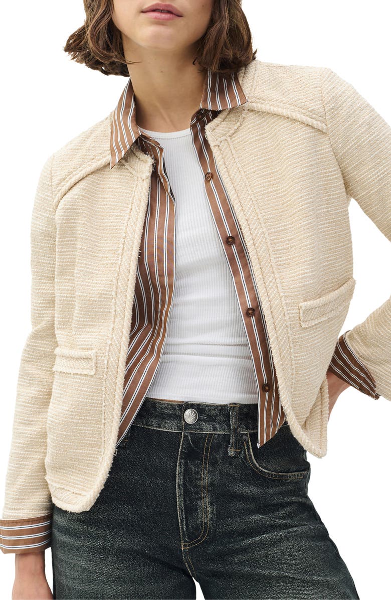 rag & bone Clarice Cotton Blend Jacket, Alternate, color, Cream
