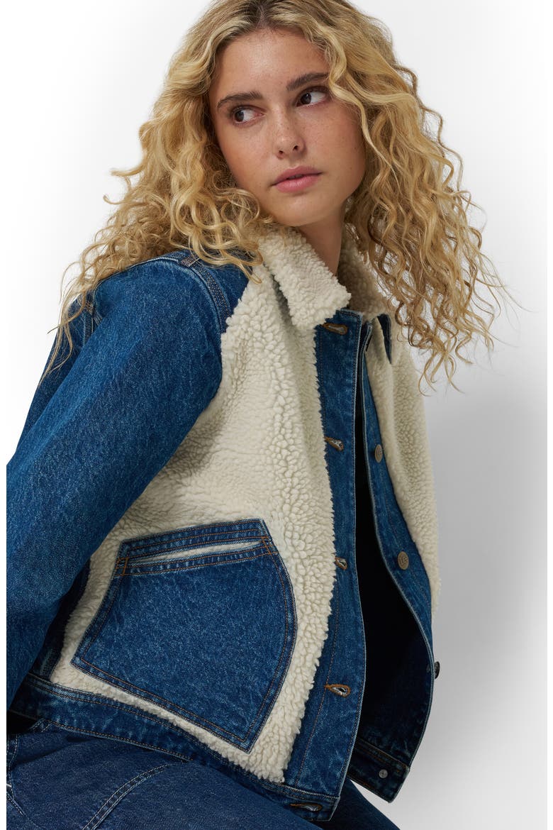 Mixed Media Denim Jacket, Alternate, color, TALK TO ME