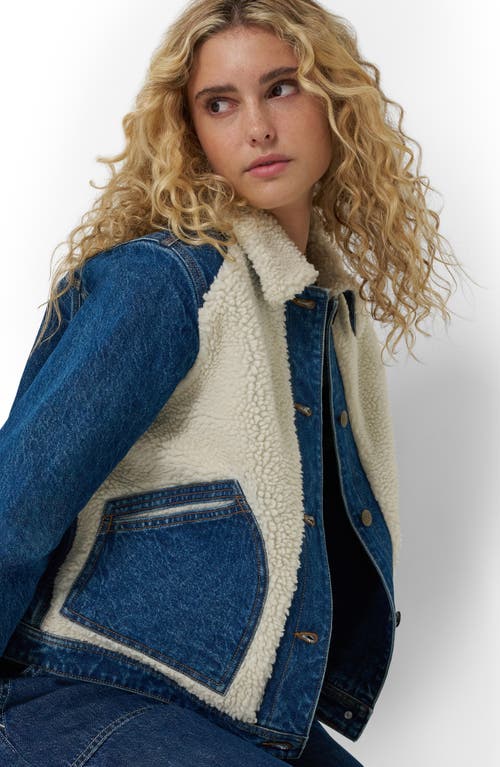 Lee Mixed Media Denim Jacket In Blue