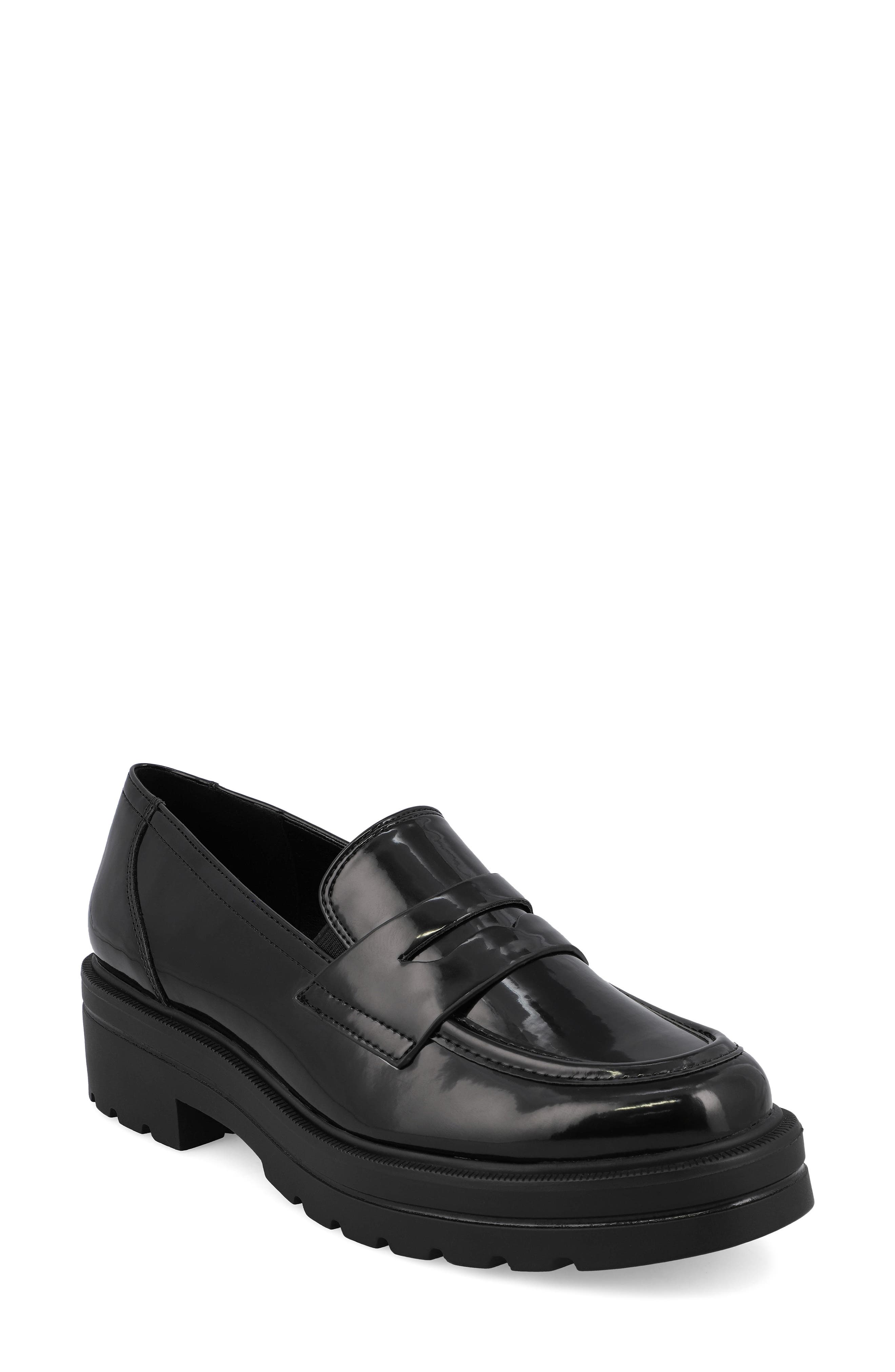 MIA Yoani Lug Sole Penny Loafer, Main, color, Black