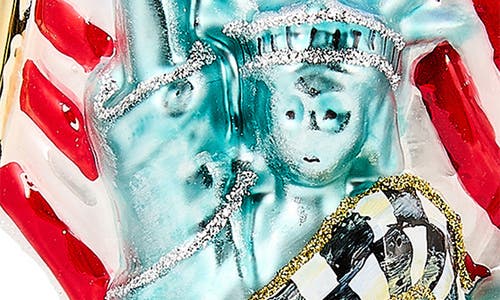 Mackenzie-childs Mackenzie Childs Statue Of Liberty Glass Ornament In Blue