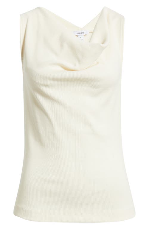 Reiss Lyra Cowl Neck Stretch Cotton Tank In White