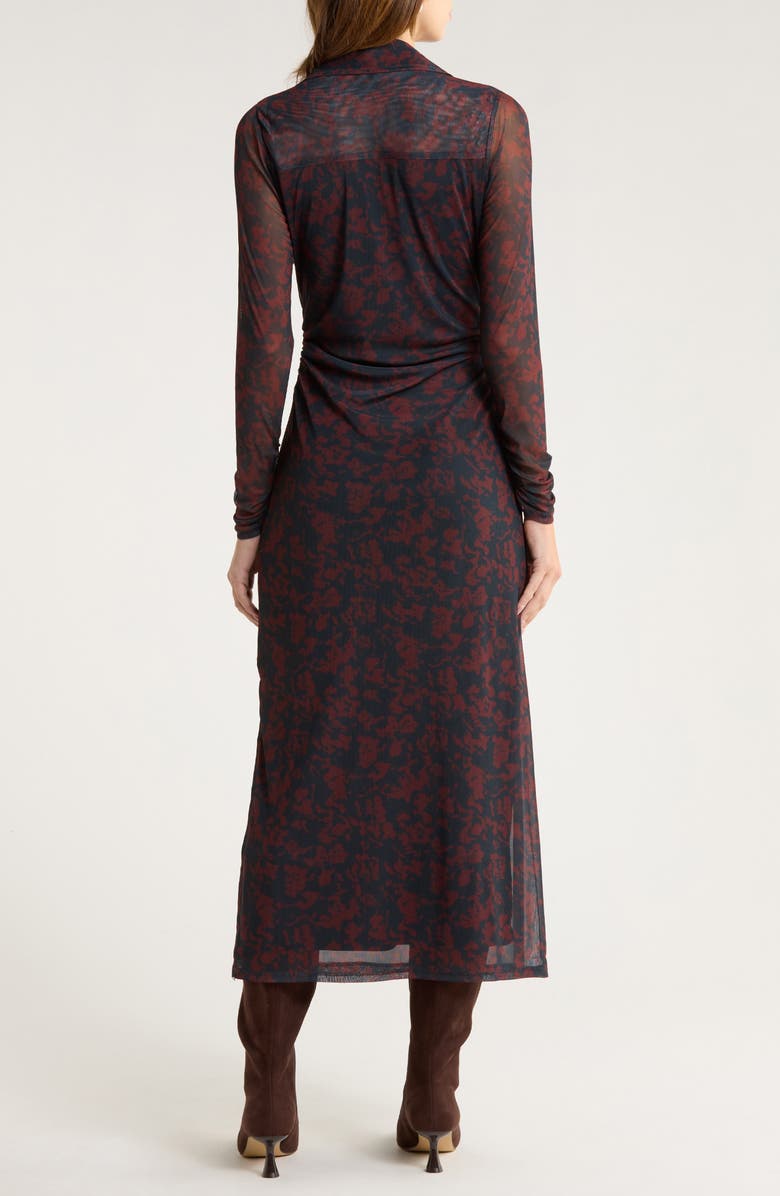 Madewell Long Sleeve Polo Midi Dress, Alternate, color, Dark Navy