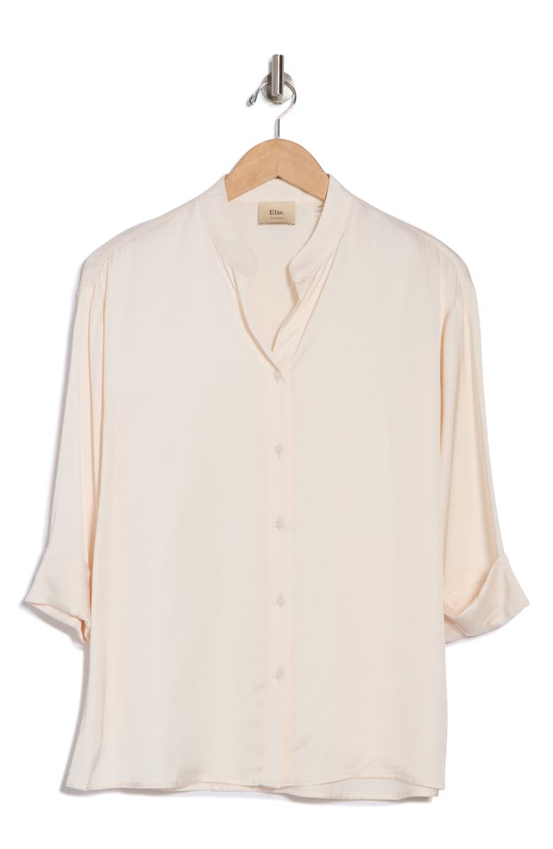ELIE ELIE TAHARI Cuffed Button-Up Shirt, Alternate, color, Cream