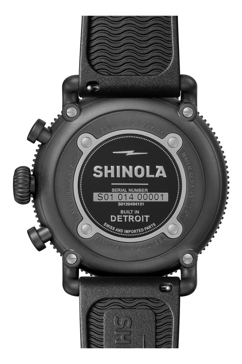 Runwell Sport Chronograph Rubber Strap Watch, 48mm, Alternate, color, CYPRESS GREEN