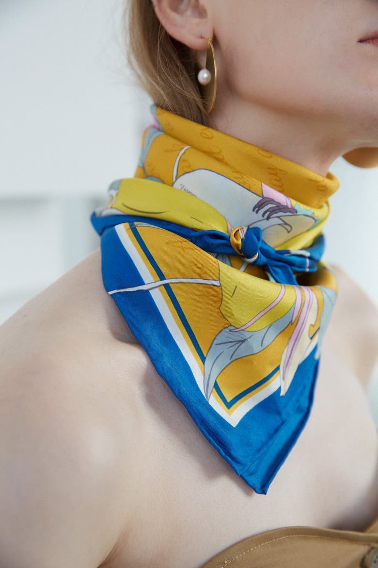 "El Amor" Silk Bandana, Alternate, color, Yellow