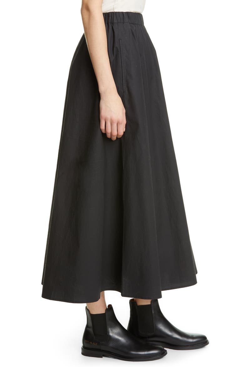 Organic Cotton Circle Skirt (Nordstrom Exclusive), Alternate, color, BLACK
