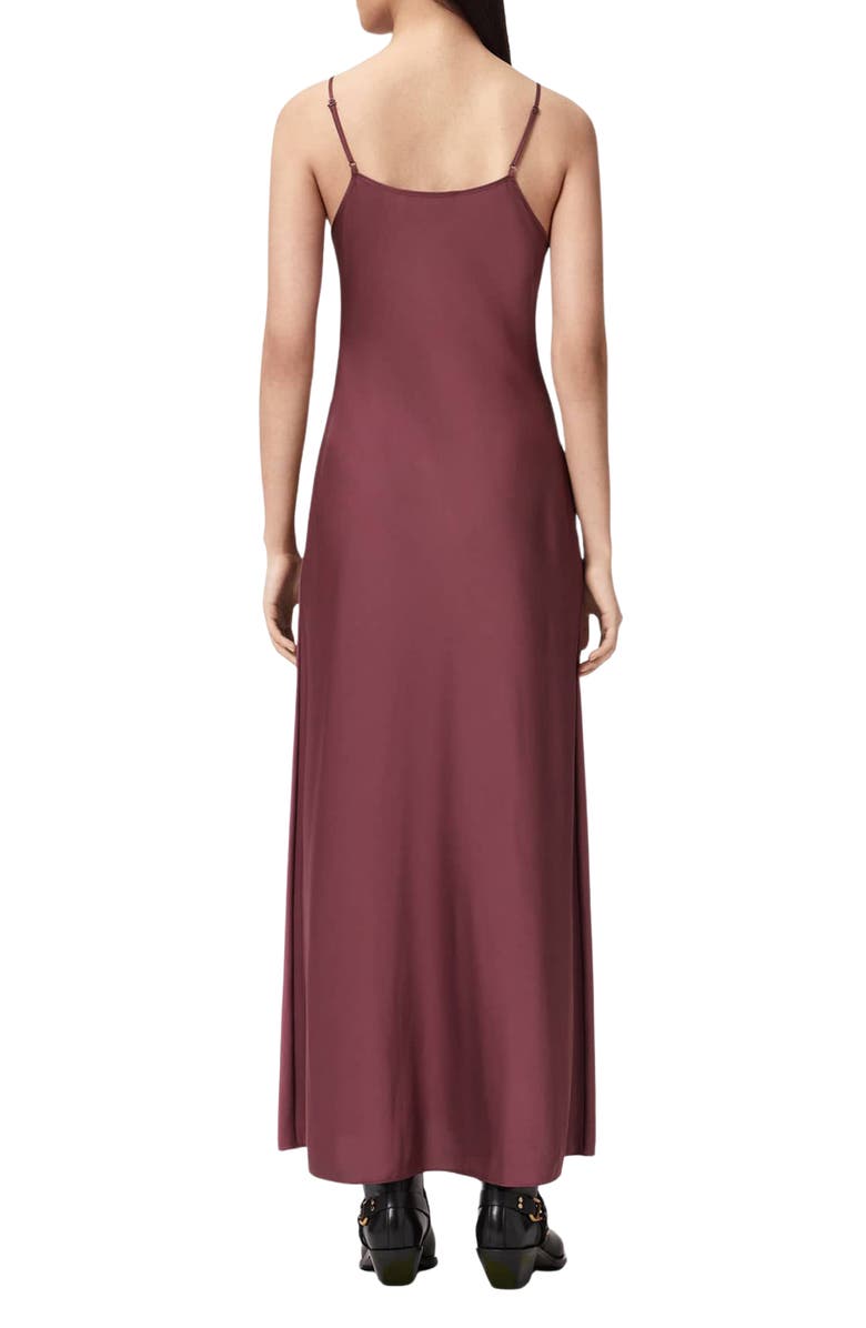 AllSaints Bryony V-Neck Maxi Slipdress, Alternate, color, Raspberry Pink