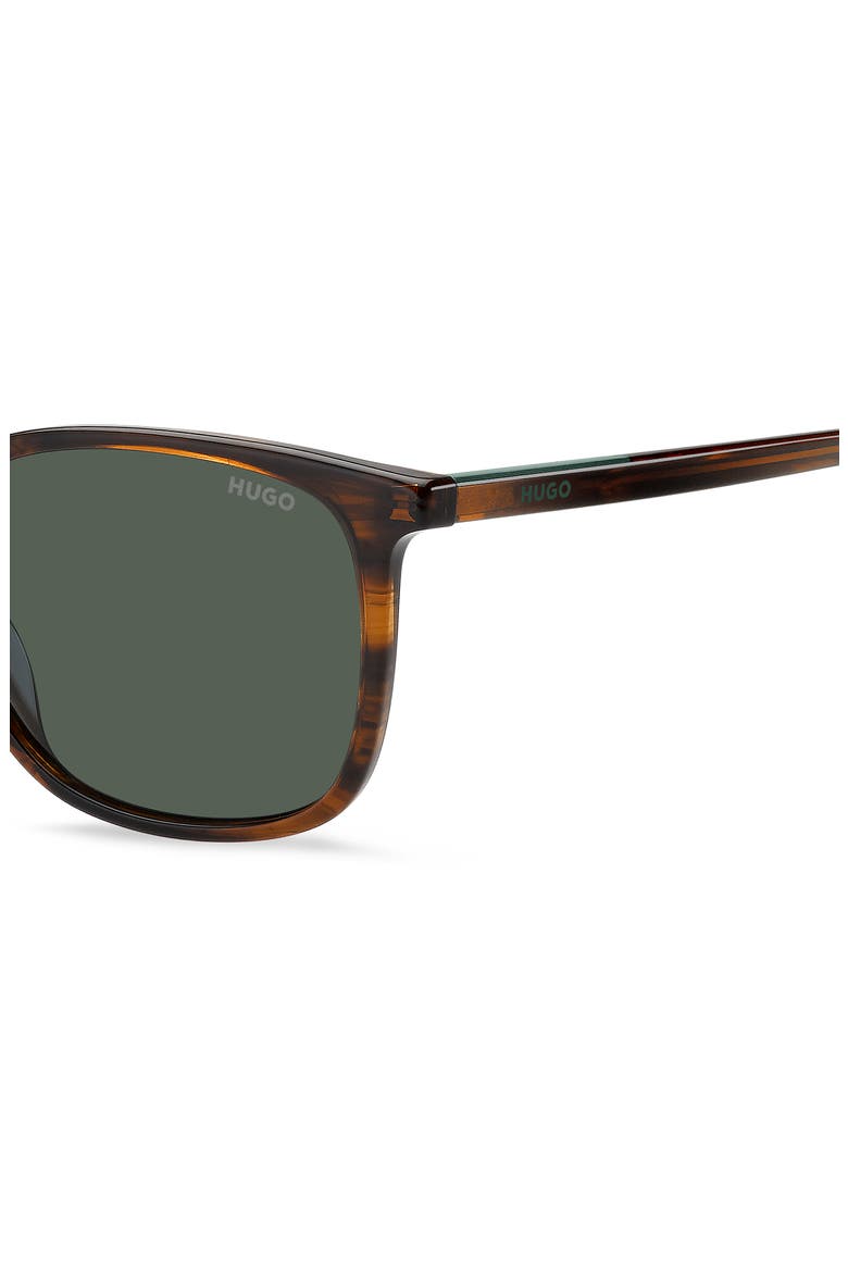 53mm Rectangular Sunglasses, Alternate, color, BROWN HORN/ GREEN