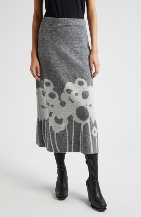 Pieli Lammet Jacquard Knit Skirt