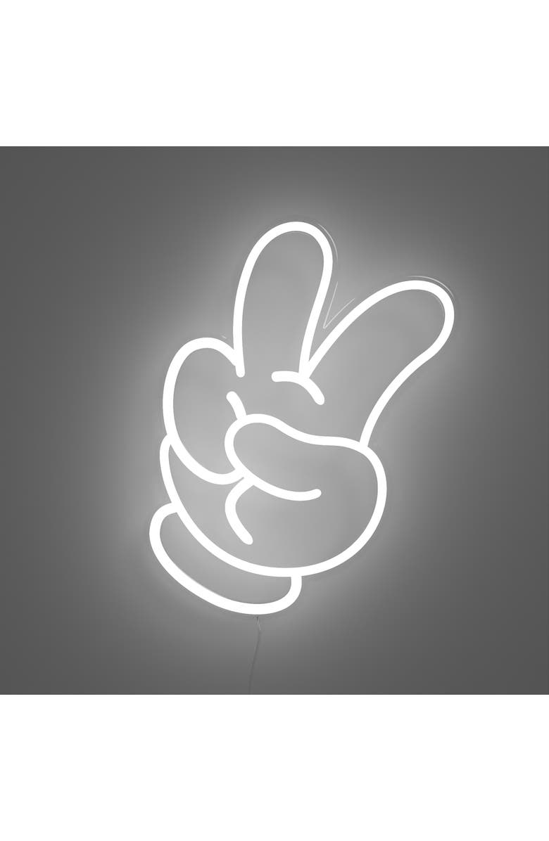 Yellowpop x Disney Mickey Peace LED Neon Sign, Alternate, color, 