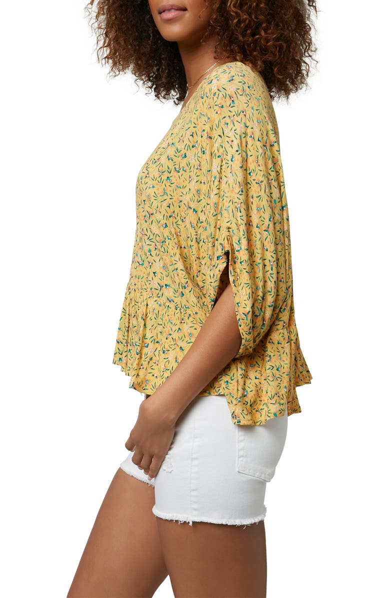 O'Neill Wynde Flounce Hem Floral Woven Top, Alternate, color,