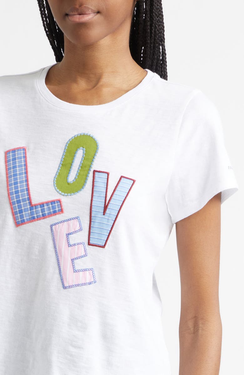 Cinq à Sept Love Collage Appliqué T-Shirt, Alternate, color, White/ Multi