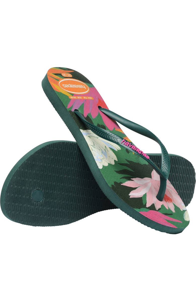 Havaianas Slim Summer Bliss Flip Flop, Alternate, color, Pantanal Green