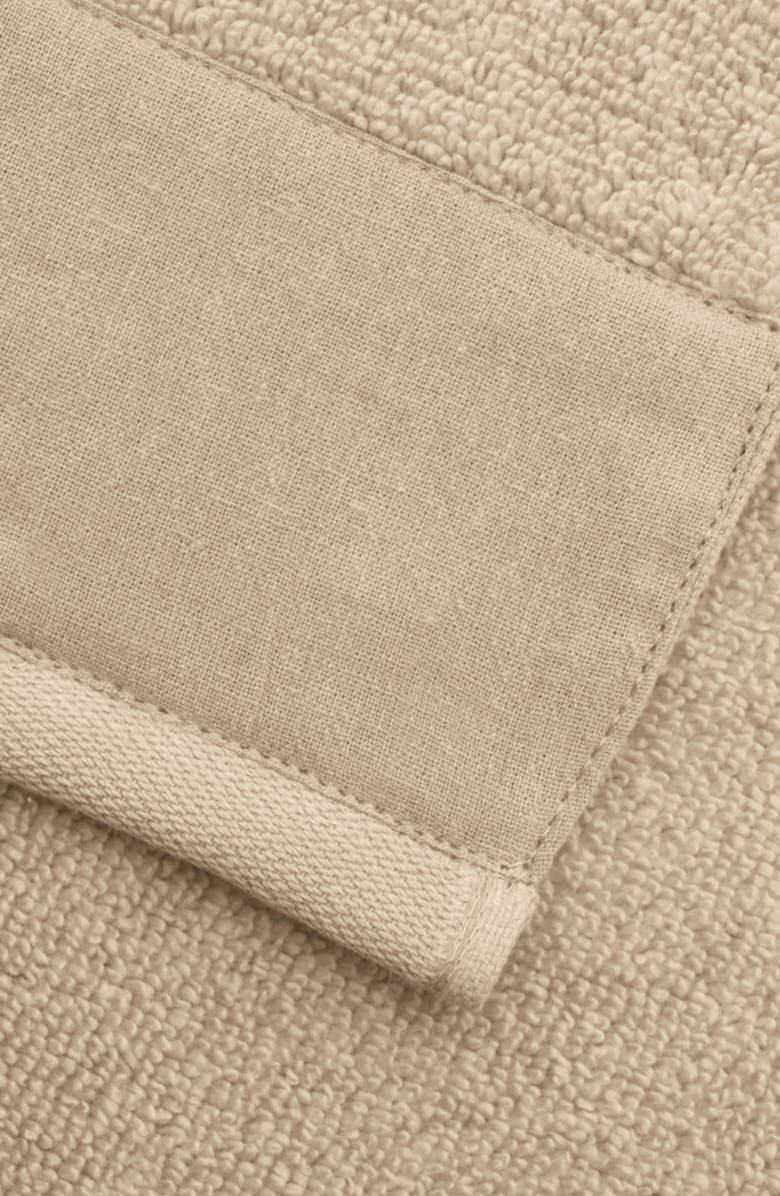 Woven & Weft Border 6-Piece Cotton Towel Set, Alternate, color, Stone