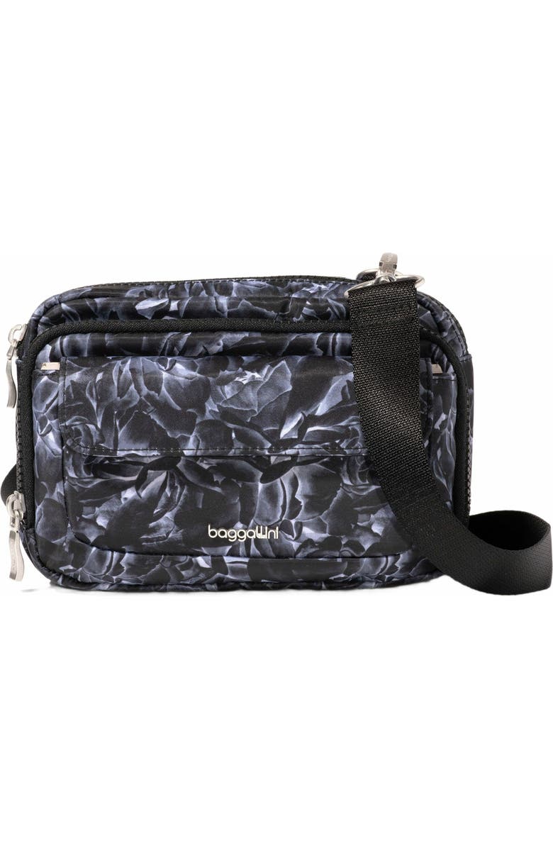 BAGGALLINI Modern Double Zip Crossbody Bag, Main, color, Black Divine Rose