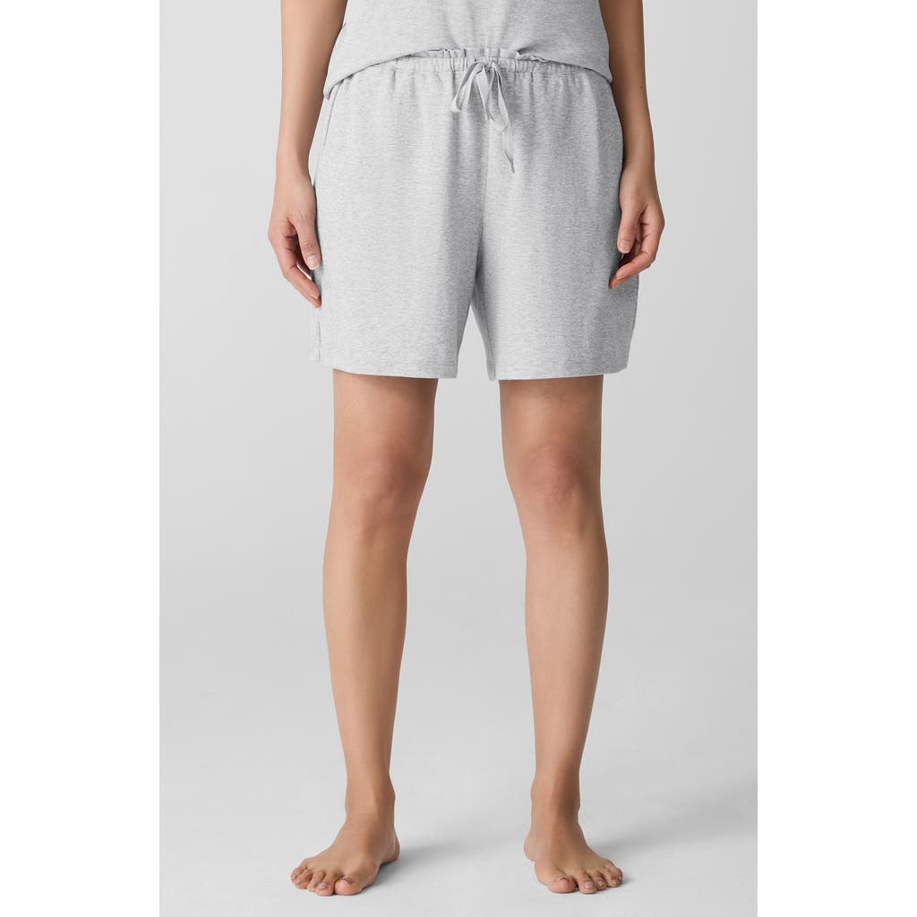 Eileen Fisher Organic Cotton Drawstring Shorts In Dark Pearl