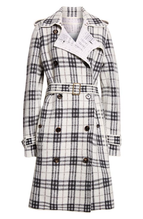 Danelle Plaid Double Breasted Sweater Coat