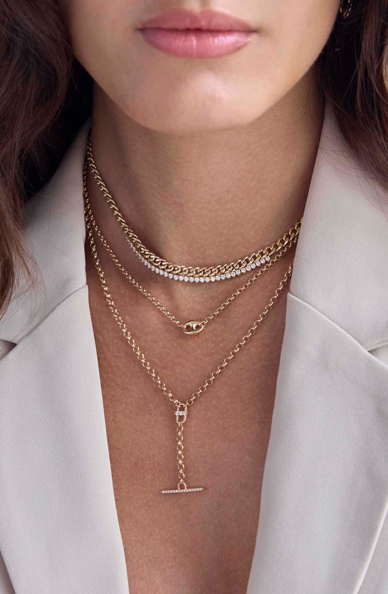Zoë Chicco Rolo Chain Necklace, Alternate, color, 14K Yellow Gold