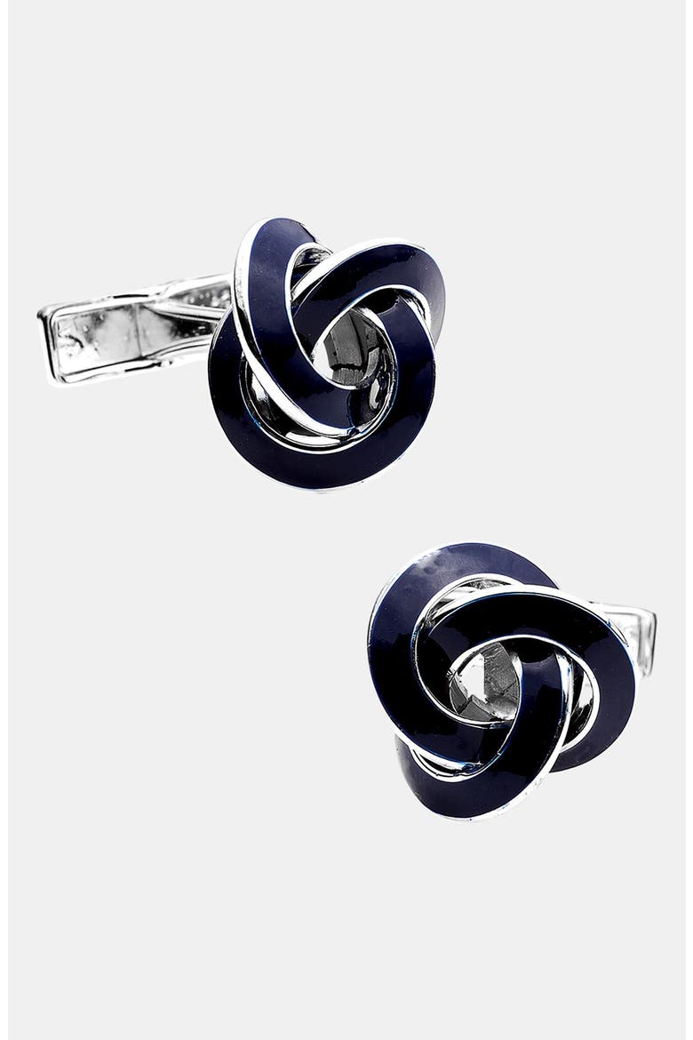 'Knot' Cuff Links, Main, color, DARK BLUE