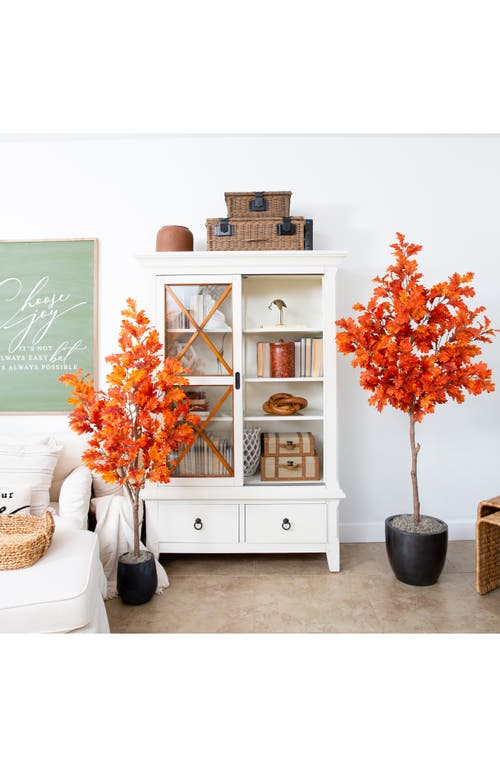 Nearly Natural 5ft Autumn Oak Artificial Tree In Orange