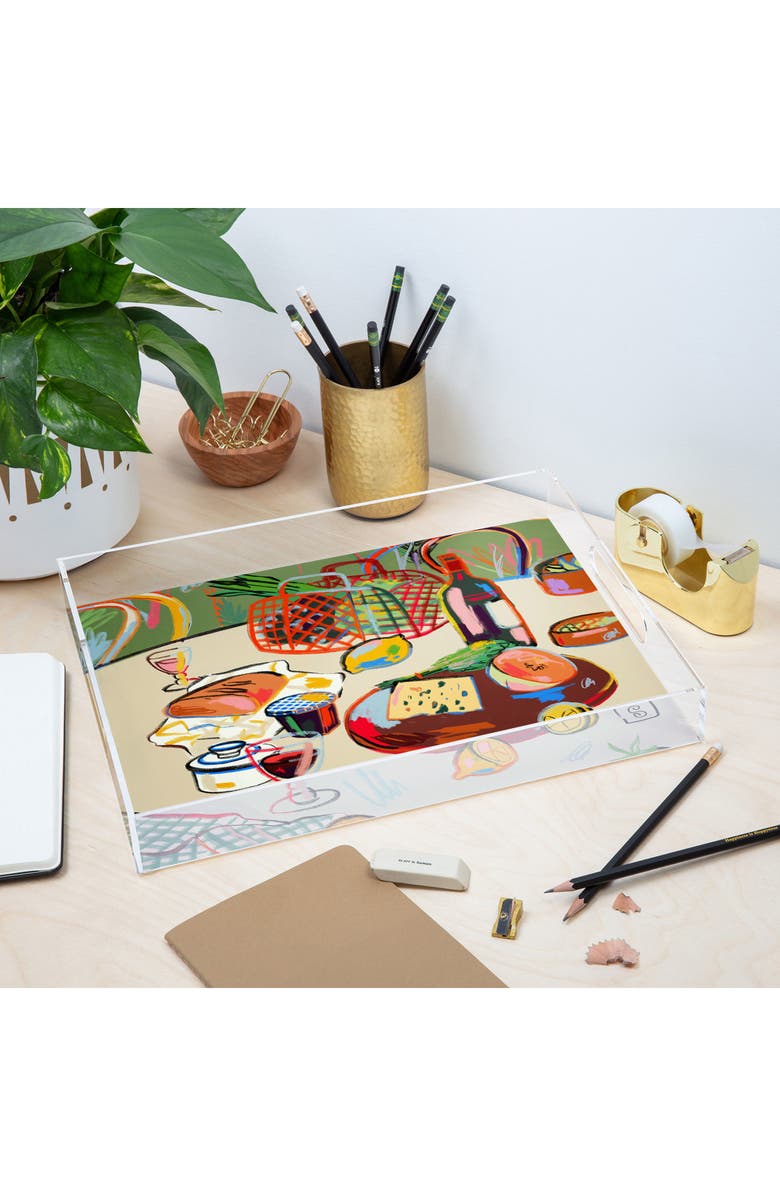 Deny Designs Wine Break Decorative Tray, Alternate, color, Multi