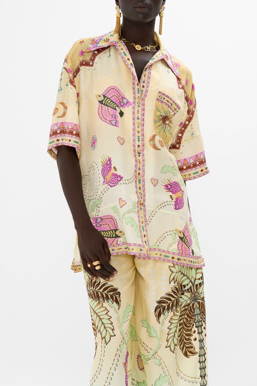 Camilla Oversized Shirt With Pocket Aswan Abstract In Aswan Abstract