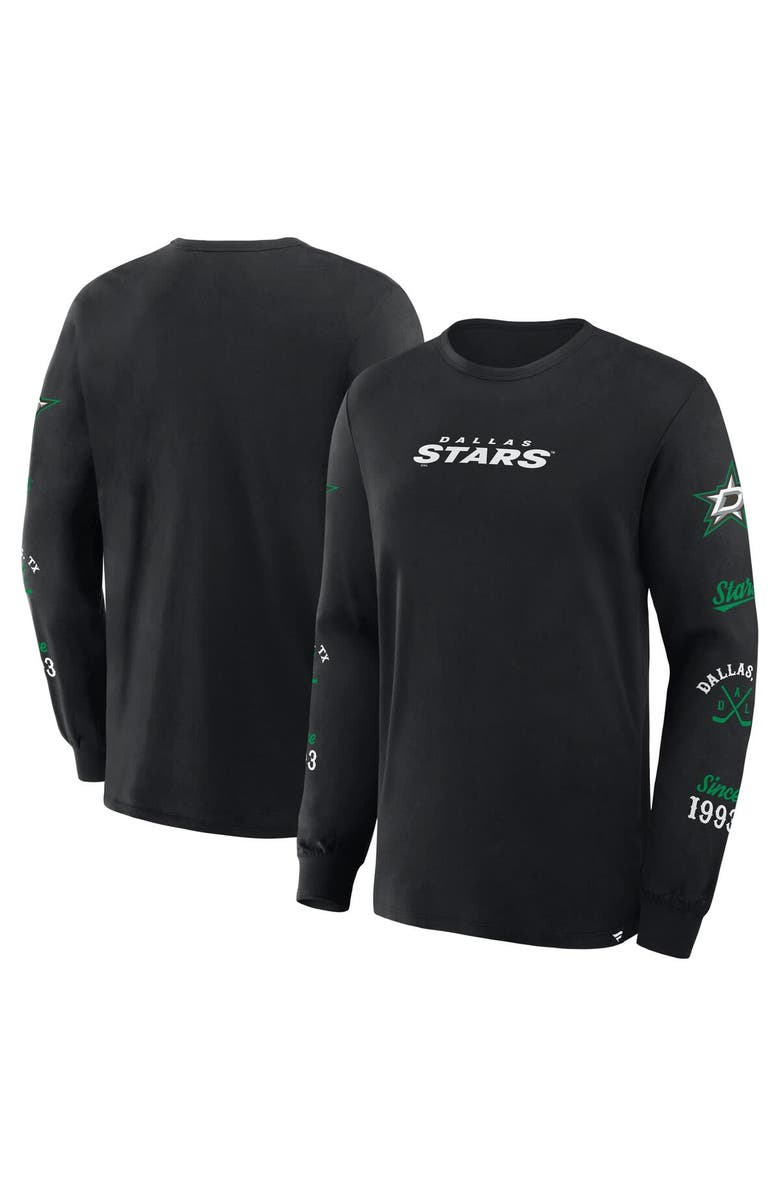 FANATICS Men's Fanatics Black Dallas Stars Boxed In Legacy Long Sleeve T-Shirt, Alternate, color, Black