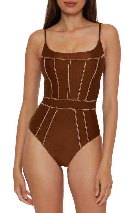Color Sheen One-Piece Swimsuit
