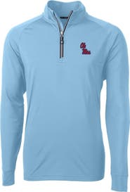 Cutter & Buck Men's Cutter & Buck Light Blue Ole Miss Rebels Adapt Eco Knit Quarter-Zip Pullover Jacket