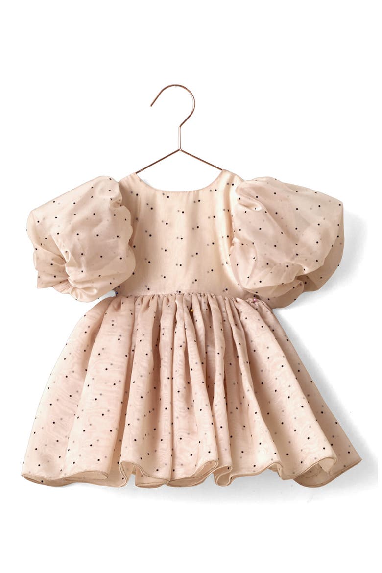 Kids' Sofia Flocked Organza Dress, Main, color, ANTIQUE