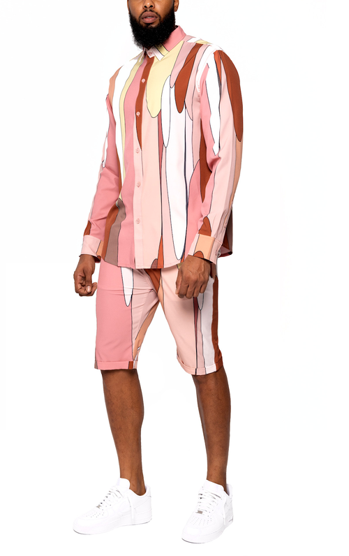 Dai Moda Retro Drip Print Dress Pants