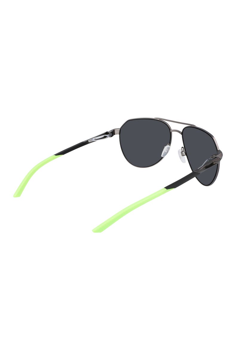 Nine 60mm Aviator Sunglasses, Alternate, color, SATIN GUNMETAL/ GREY SLVR
