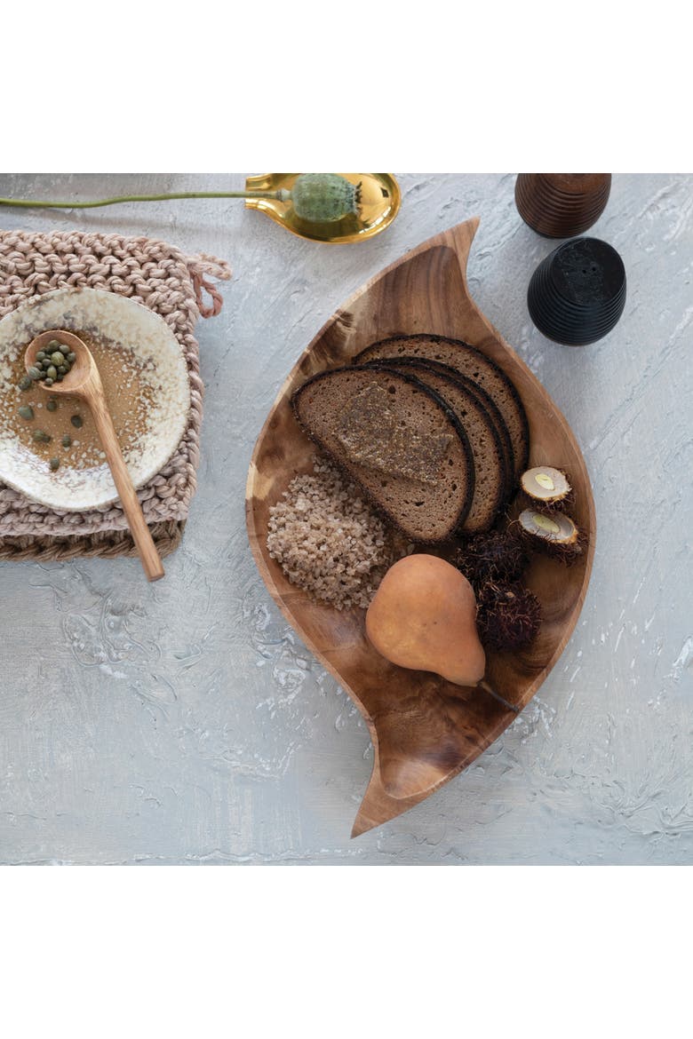 Acacia Wood Tray, Abstract Shaped, Alternate, color, Natural