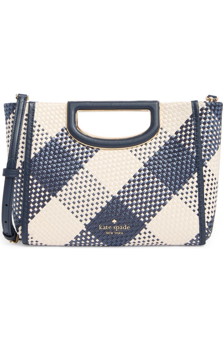 Kate Spade New York woven convertible clutch bag, Main, color, Blazer Blue
