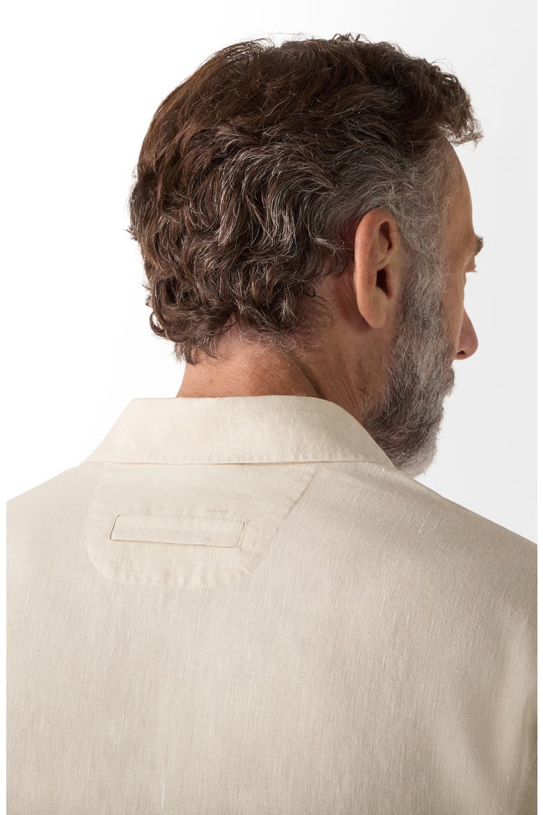 Long Sleeve Linen Polo, Alternate, color, LIGHT TAUPE