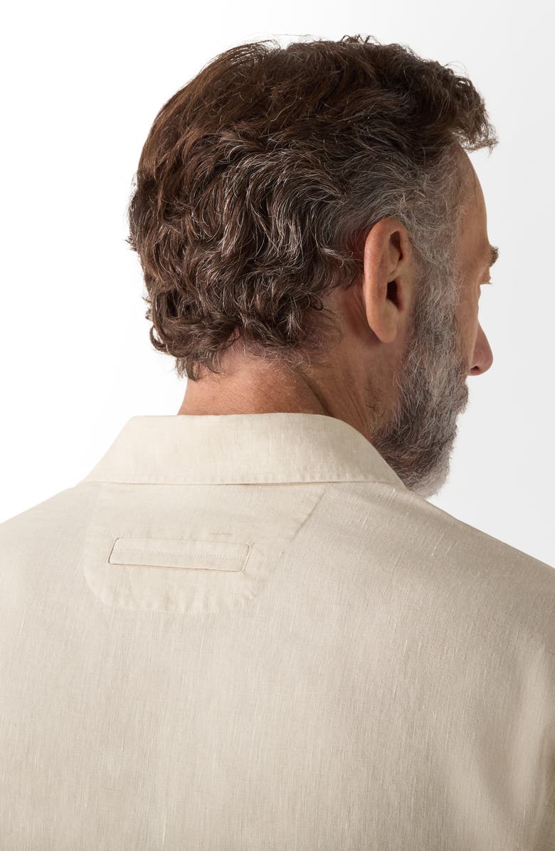 ZEGNA Long Sleeve Linen Polo, Alternate, color, Light Taupe