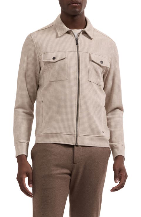 Houndstooth Full Zip Blouson Jacket
